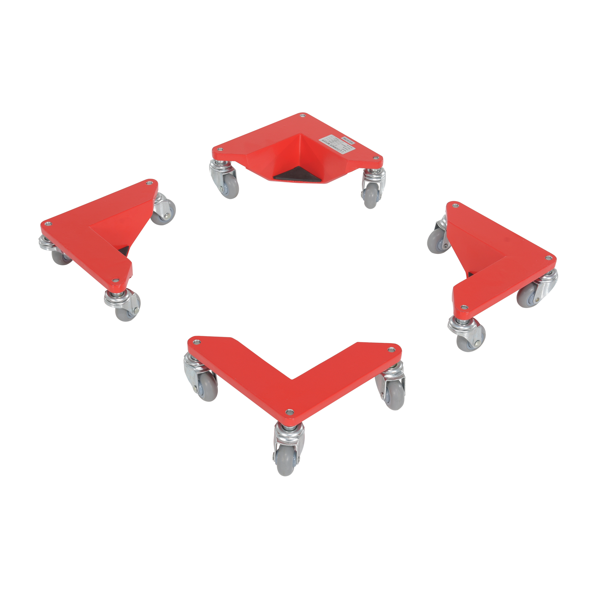 Vestil Corner Mover Dolly Set - 9.25in. x 9.25in., 200-Lb. Capacity, Powder-Coated, 4-Pack, Model# CMD-A-200-4PK
